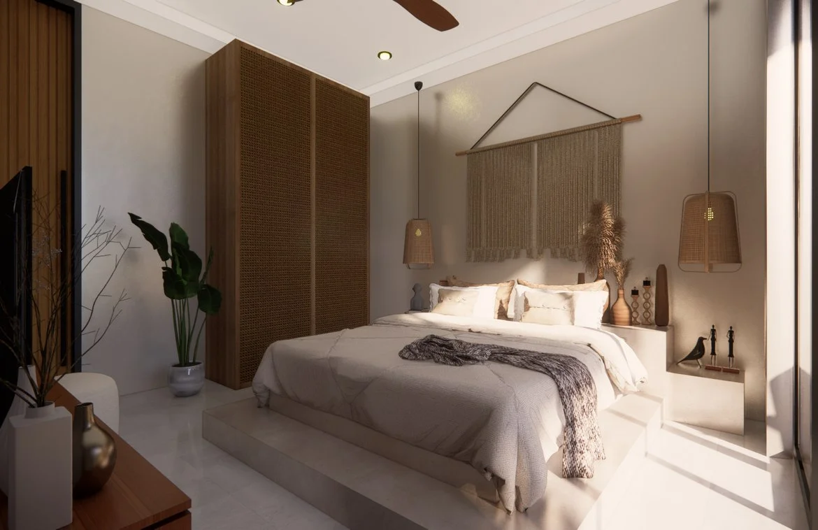 Rice field view 2BR leasehold villa in Ubud