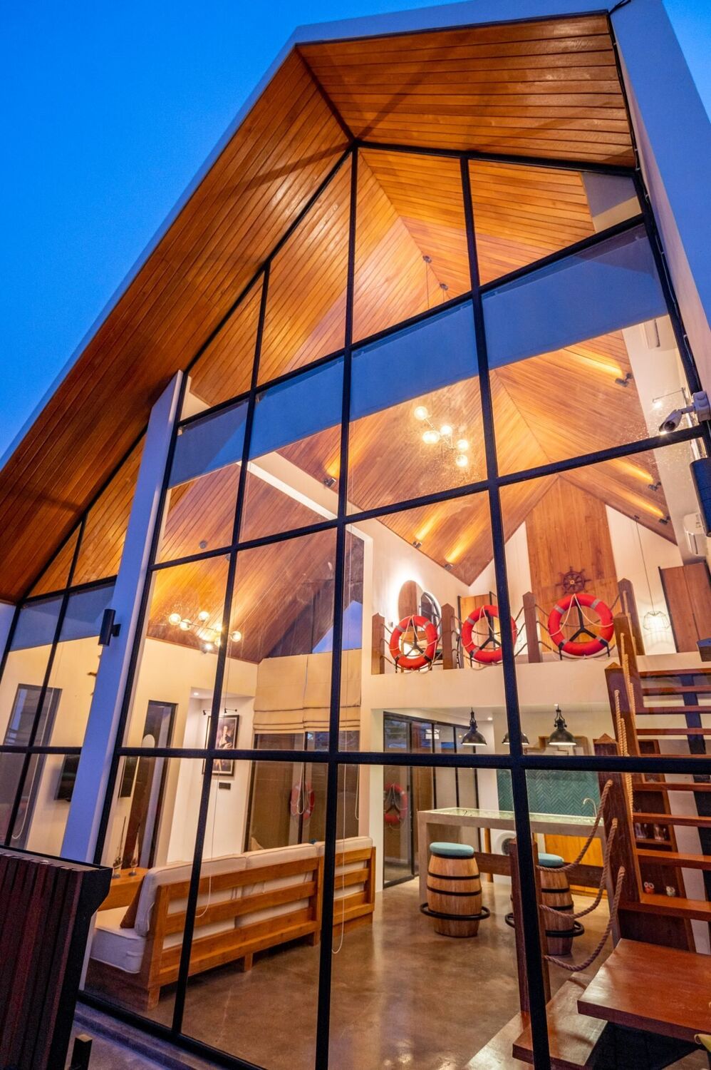 Nautical-Inspired 1-Bedroom Loft Villa with Rice Field Views 