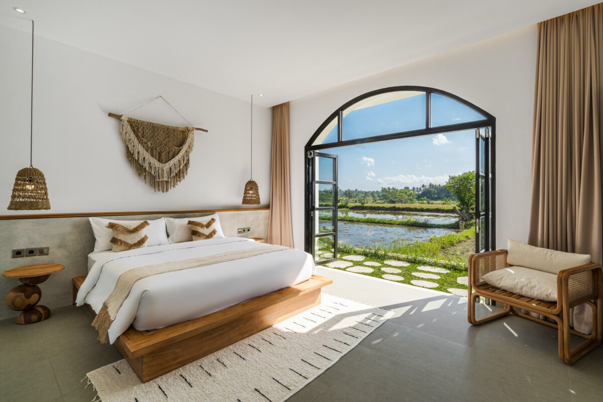 Elegant Modern Villa with Rice Field View 