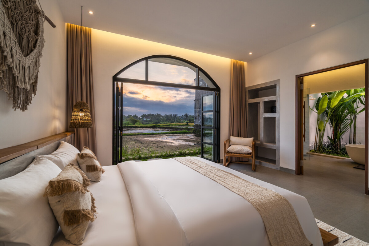 Elegant Modern Villa with Rice Field View 