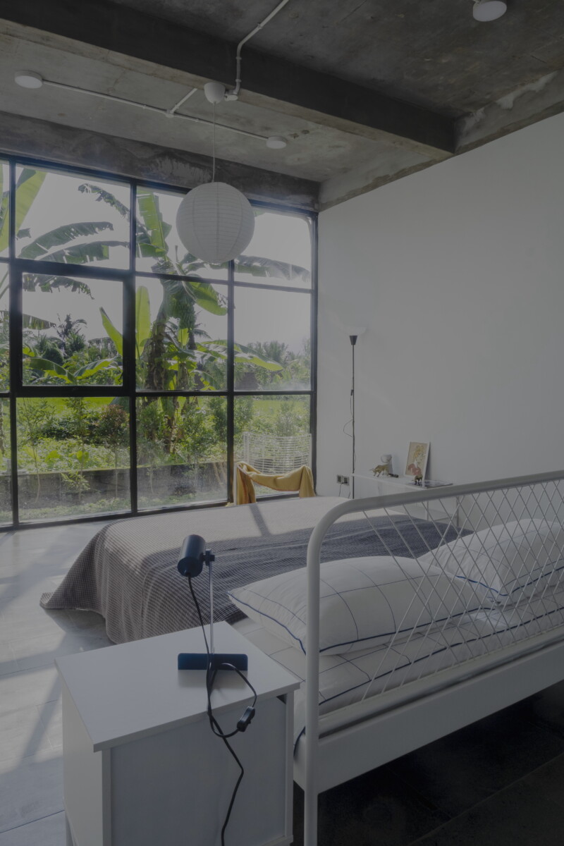 Modern Industrial 3-Bedroom Villa with Rice Field