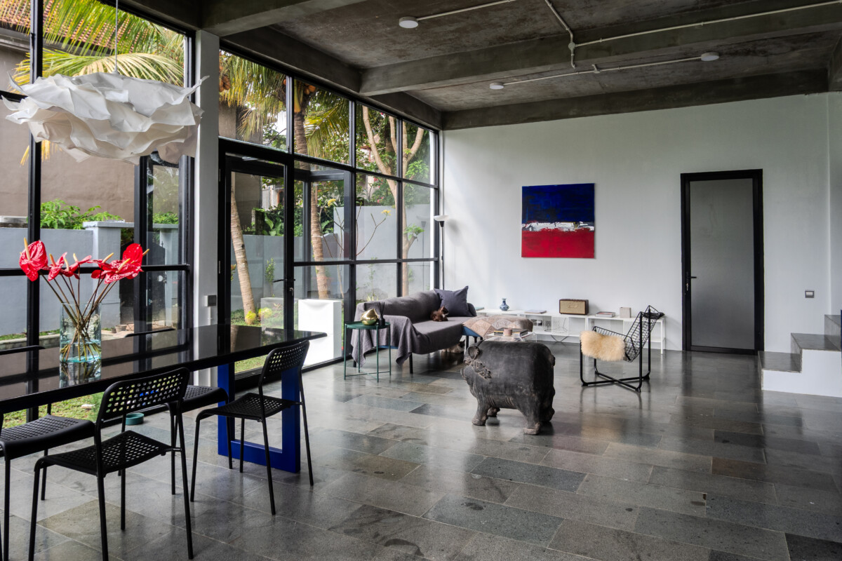 Modern Industrial 3-Bedroom Villa with Rice Field