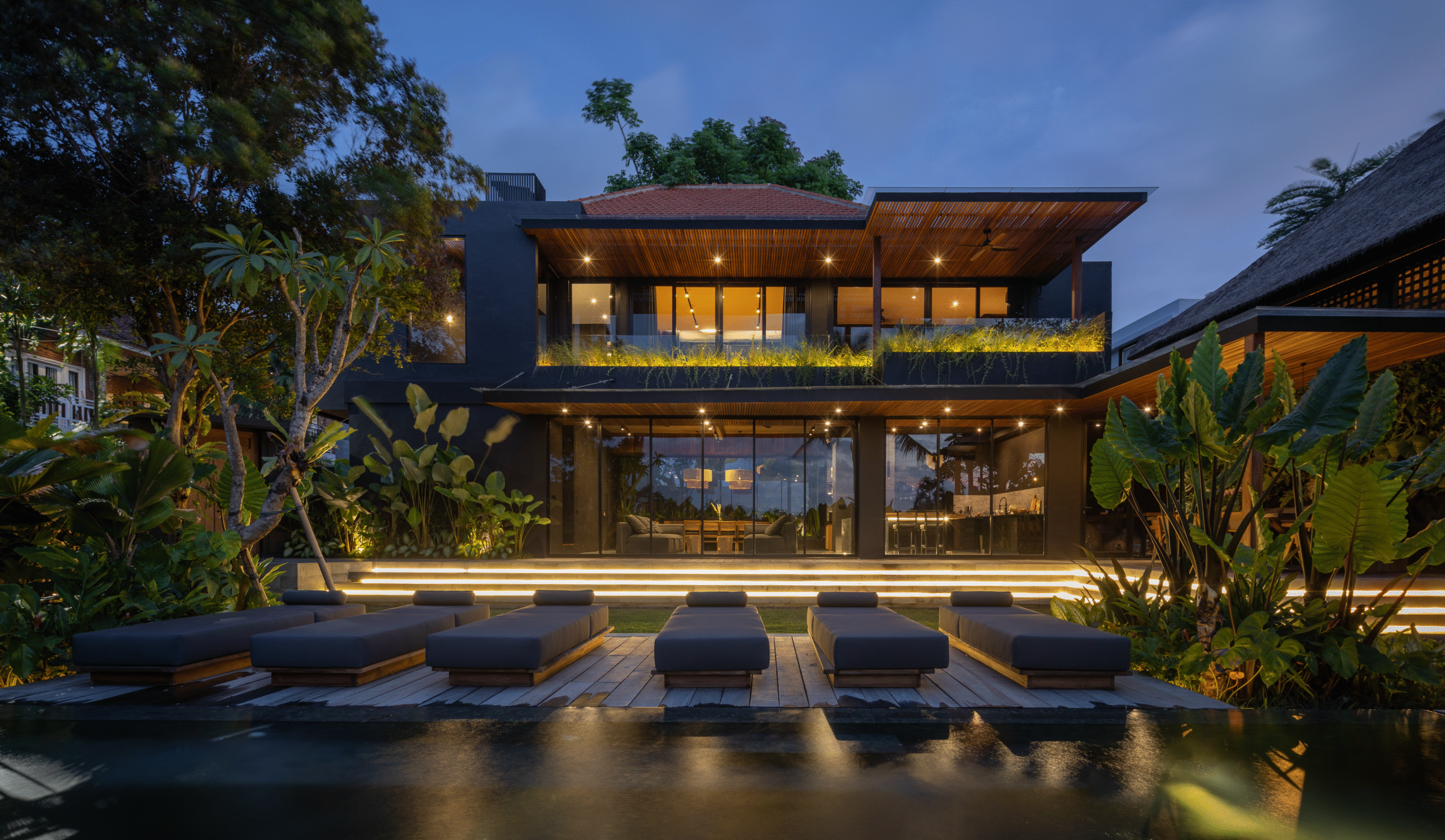 Luxury Modern Villa with Rice Views