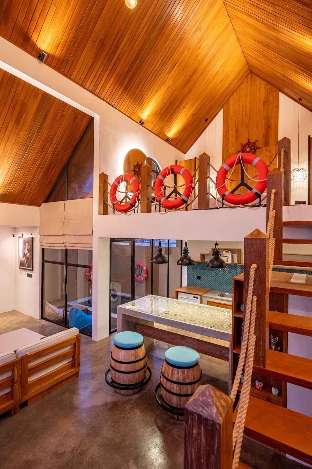 Nautical-Inspired 1-Bedroom Loft Villa with Rice Field Views 