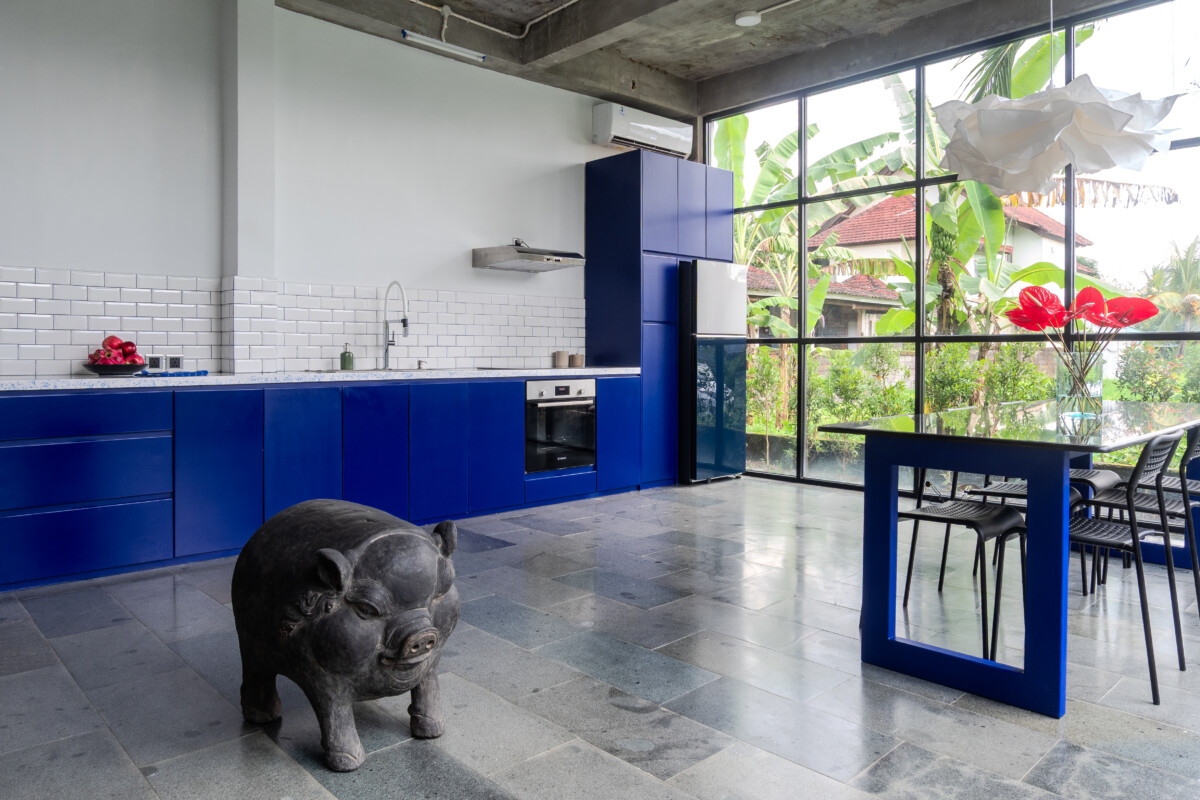 Modern Industrial 3-Bedroom Villa with Rice Field