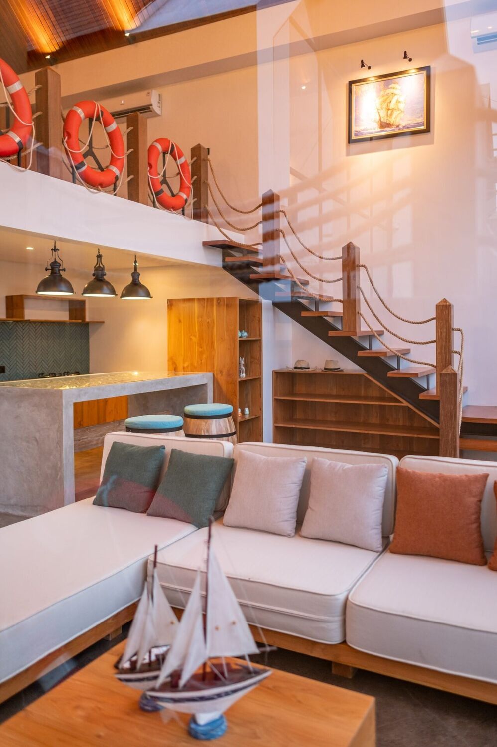 Nautical-Inspired 1-Bedroom Loft Villa with Rice Field Views 