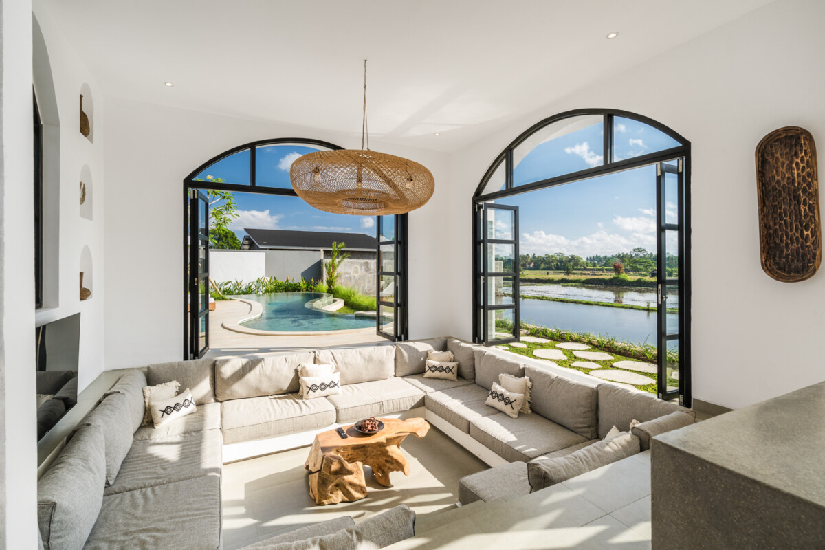 Elegant Modern Villa with Rice Field View 