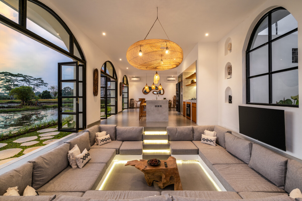 Elegant Modern Villa with Rice Field View 