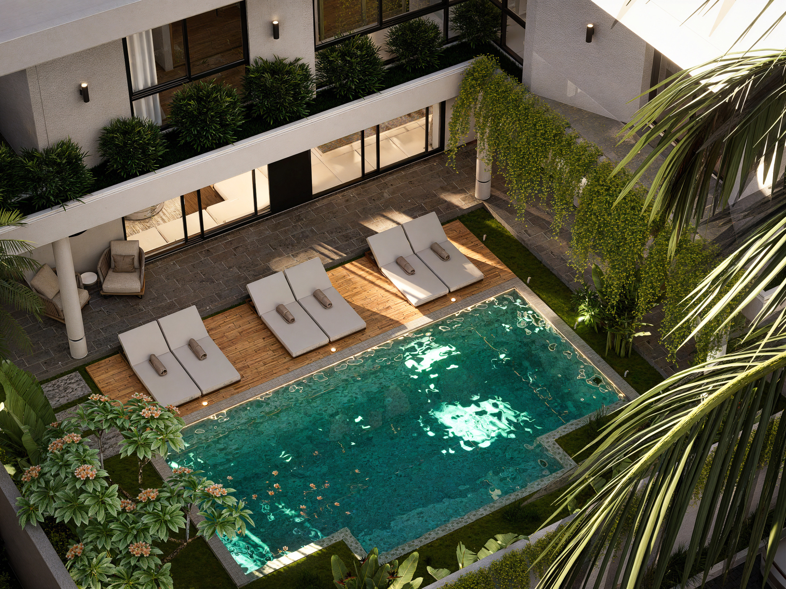 Modern Villa Complex in a Peaceful Tropical Setting