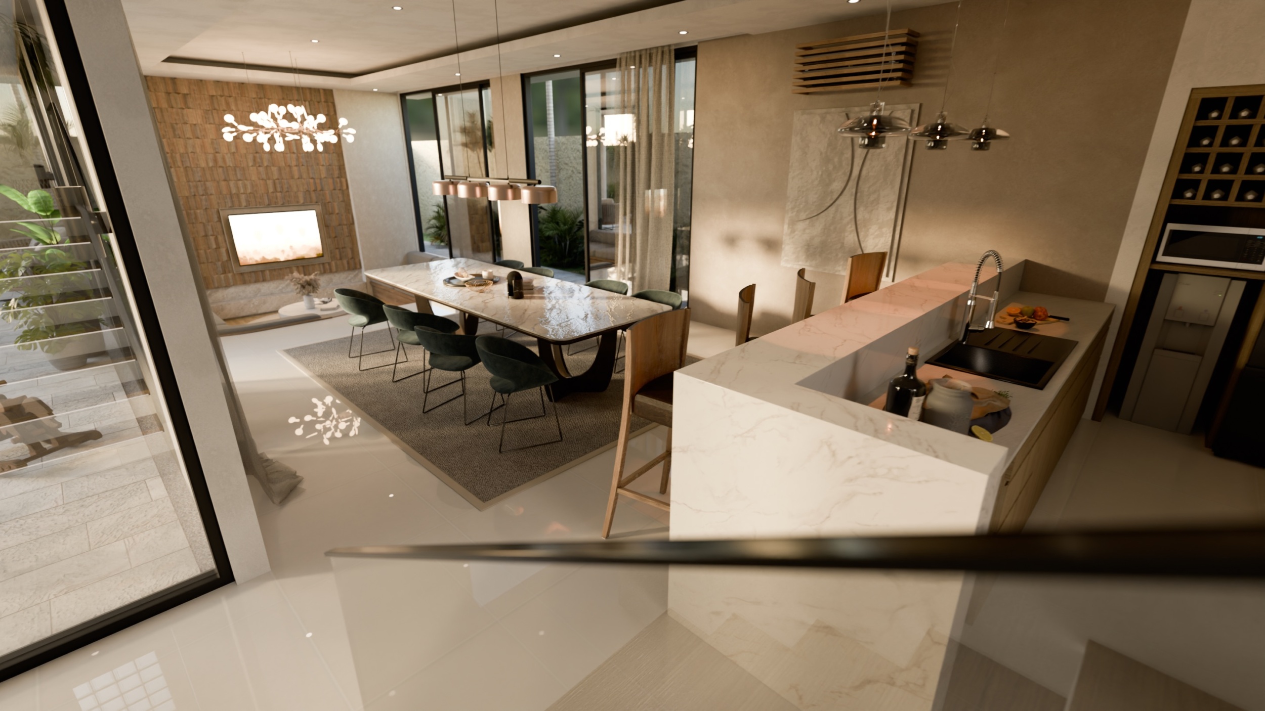 Modern Villa Complex in a Peaceful Tropical Setting